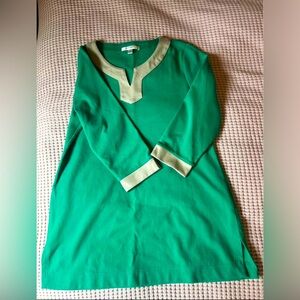 Liz Claiborne green and tan tunic/dress